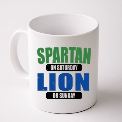 Spartan On Saturday Lion On Sunday Mug