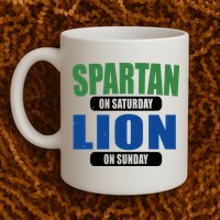 Spartan On Saturday Lion On Sunday Mug