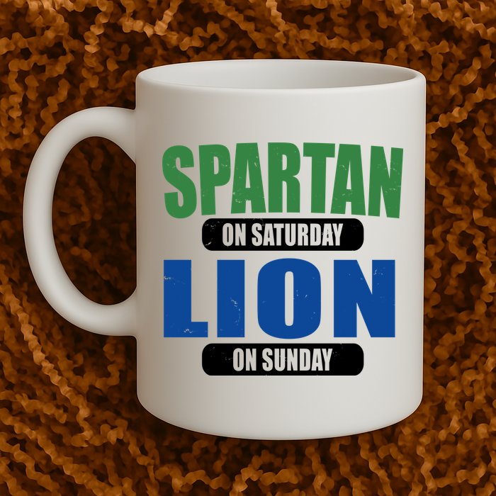 Spartan On Saturday Lion On Sunday Mug