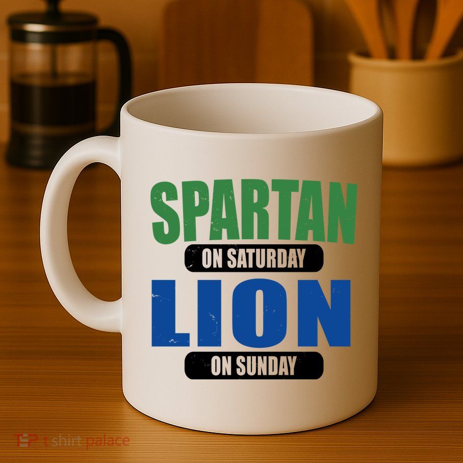 Spartan On Saturday Lion On Sunday Mug
