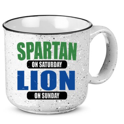 Spartan On Saturday Lion On Sunday 15oz Campfire Ceramic Mug