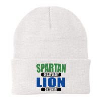 Spartan On Saturday Lion On Sunday Knit Cap Winter Beanie