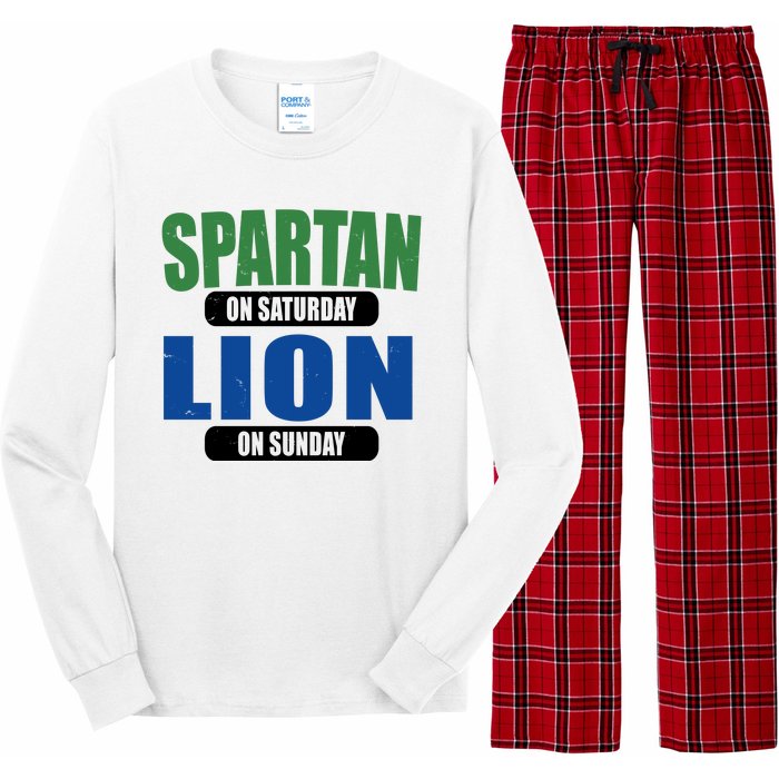 Spartan On Saturday Lion On Sunday Long Sleeve Pajama Set