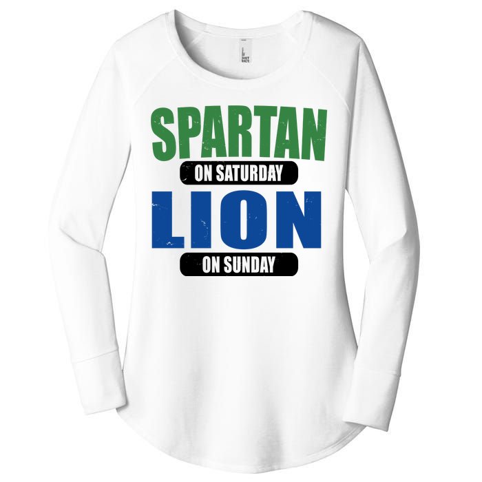 Spartan On Saturday Lion On Sunday Women's Perfect Tri Tunic Long Sleeve Shirt