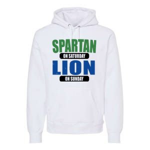 Spartan On Saturday Lion On Sunday Premium Hoodie