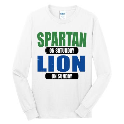Spartan On Saturday Lion On Sunday Tall Long Sleeve T-Shirt