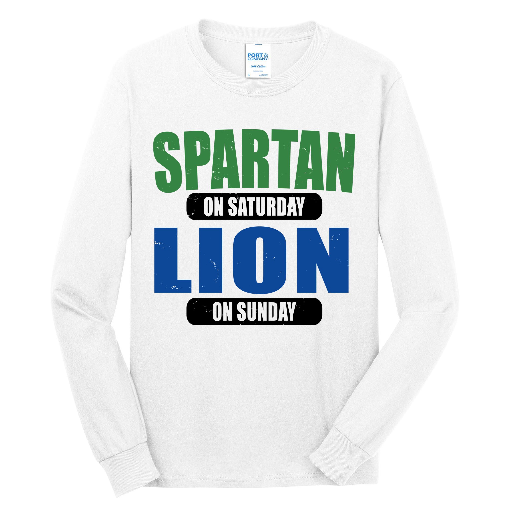 Spartan On Saturday Lion On Sunday Tall Long Sleeve T-Shirt