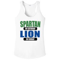 Spartan On Saturday Lion On Sunday Ladies PosiCharge Competitor Racerback Tank