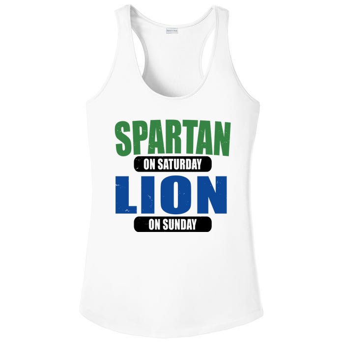 Spartan On Saturday Lion On Sunday Ladies PosiCharge Competitor Racerback Tank