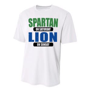 Spartan On Saturday Lion On Sunday Performance Sprint T-Shirt