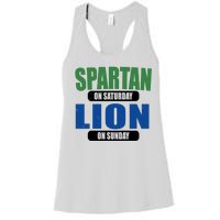 Spartan On Saturday Lion On Sunday Women's Racerback Tank