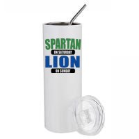 Spartan On Saturday Lion On Sunday Stainless Steel Tumbler