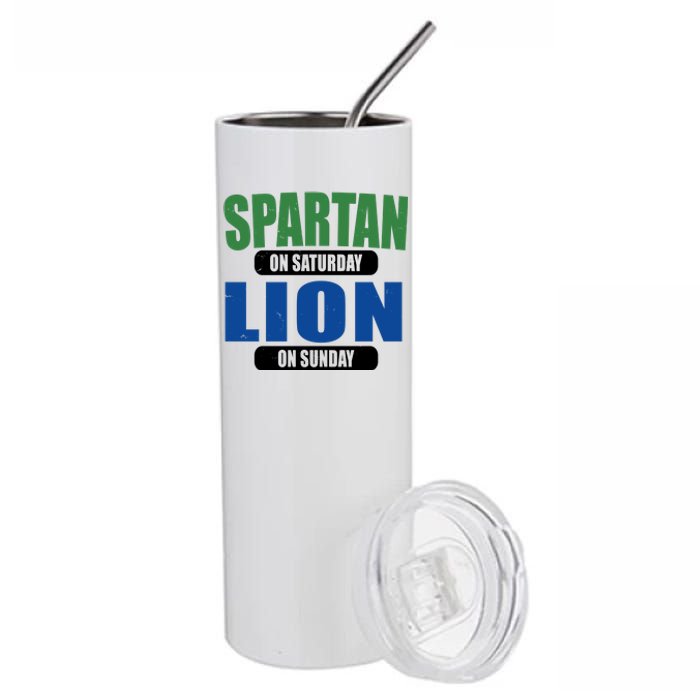 Spartan On Saturday Lion On Sunday Stainless Steel Tumbler