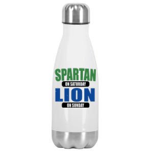 Spartan On Saturday Lion On Sunday Stainless Steel Insulated Water Bottle