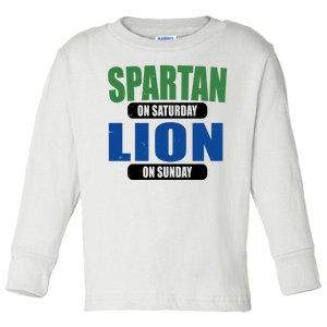 Spartan On Saturday Lion On Sunday Toddler Long Sleeve Shirt