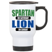 Spartan On Saturday Lion On Sunday Stainless Steel Travel Mug