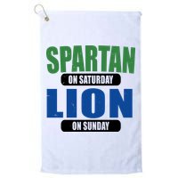 Spartan On Saturday Lion On Sunday Golf Towel