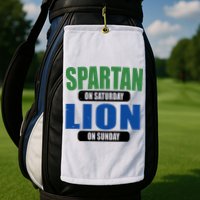 Spartan On Saturday Lion On Sunday Golf Towel