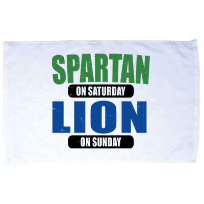 Spartan On Saturday Lion On Sunday Microfiber Hand Towel