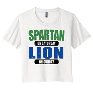 Spartan On Saturday Lion On Sunday Women's Crop Top Tee