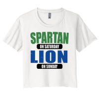 Spartan On Saturday Lion On Sunday Women's Crop Top Tee