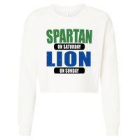 Spartan On Saturday Lion On Sunday Cropped Pullover Crew