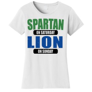 Spartan On Saturday Lion On Sunday Women's T-Shirt