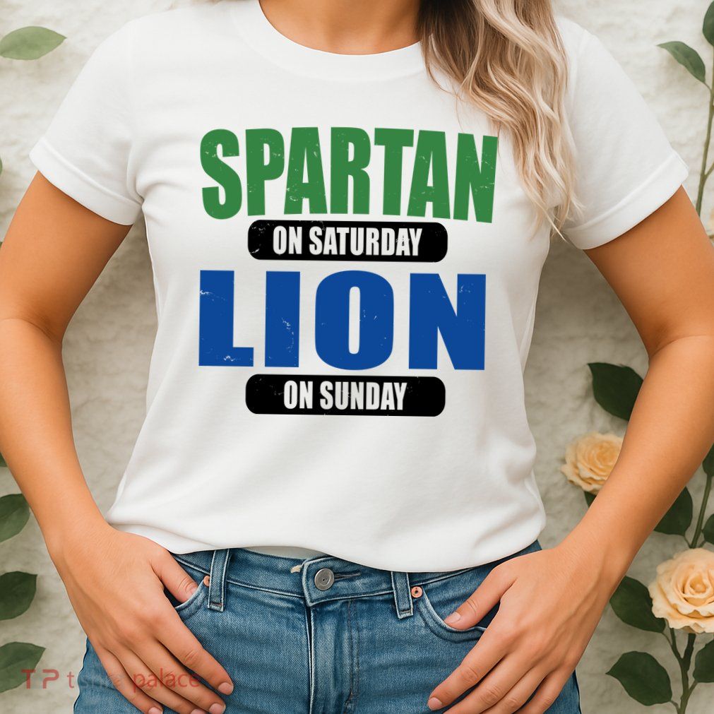 Spartan On Saturday Lion On Sunday Womens T-Shirt