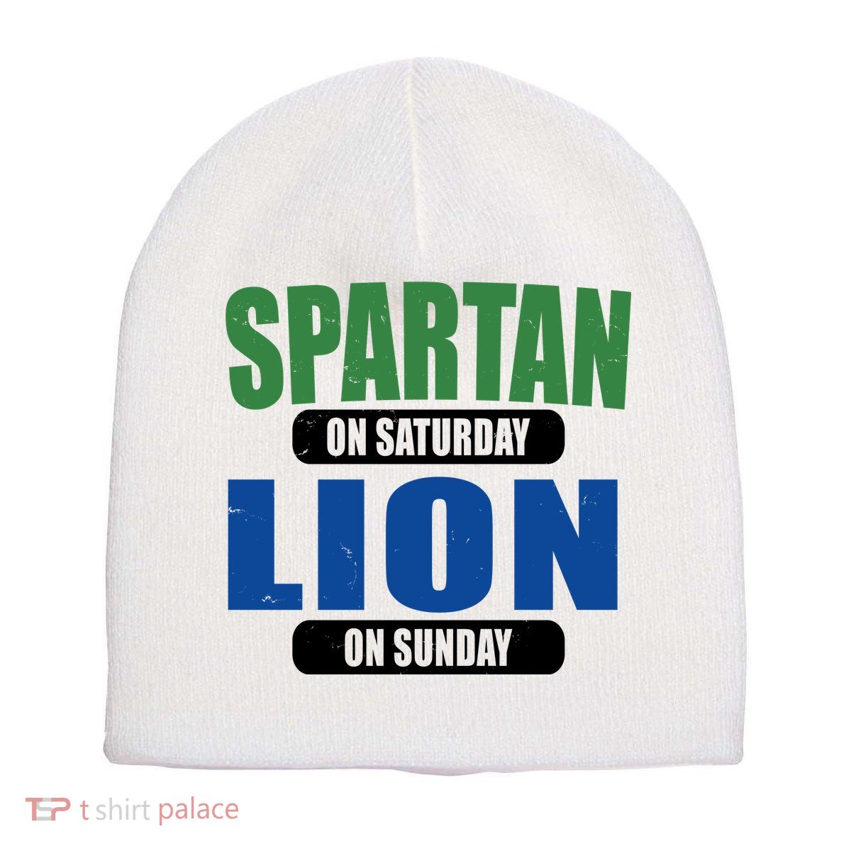 Spartan On Saturday Lion On Sunday Short Acrylic Beanie