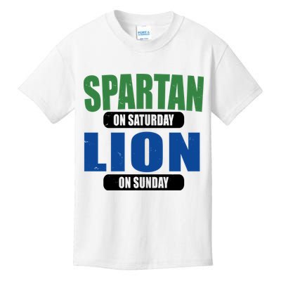 Spartan On Saturday Lion On Sunday Kids T-Shirt