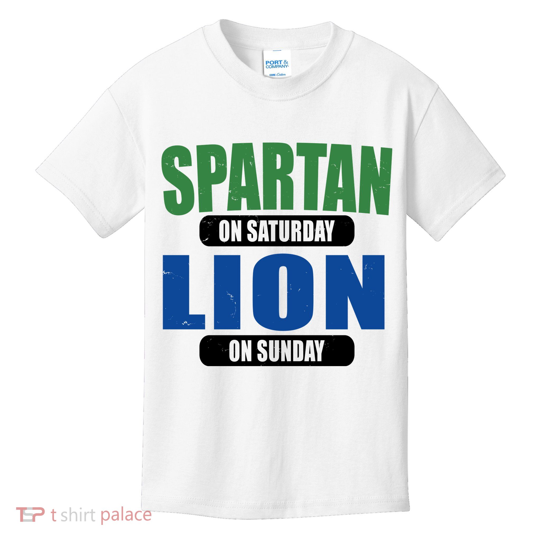 Spartan On Saturday Lion On Sunday Kids T-Shirt
