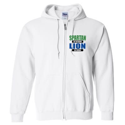 Spartan On Saturday Lion On Sunday Full Zip Hoodie