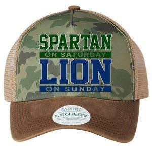 Spartan On Saturday Lion On Sunday Funny Detroit Legacy Tie Dye Trucker Hat