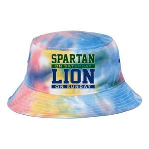 Spartan On Saturday Lion On Sunday Funny Detroit Tie Dye Newport Bucket Hat