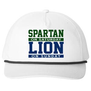 Spartan On Saturday Lion On Sunday Funny Detroit Snapback Five-Panel Rope Hat