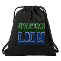 Spartan On Saturday Lion On Sunday Funny Detroit Drawstring Bag