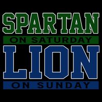 Spartan On Saturday Lion On Sunday Funny Detroit 16 in Basic Backpack