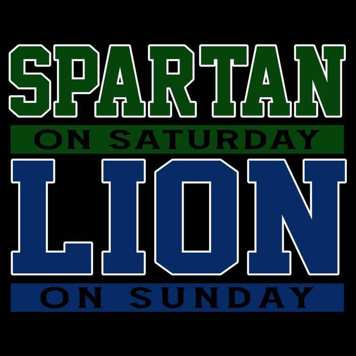 Spartan On Saturday Lion On Sunday Funny Detroit 16 in Basic Backpack