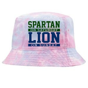 Spartan On Saturday Lion On Sunday Funny Detroit Tie-Dyed Bucket Hat