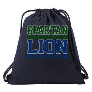 Spartan On Saturday Lion On Sunday Funny Detroit Drawstring Bag