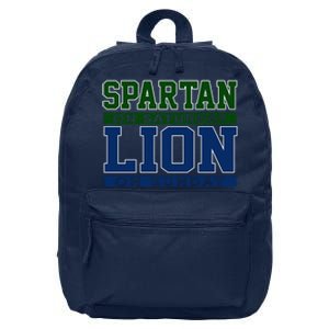 Spartan On Saturday Lion On Sunday Funny Detroit 16 in Basic Backpack