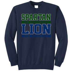 Spartan On Saturday Lion On Sunday Funny Detroit Tall Sweatshirt