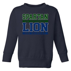 Spartan On Saturday Lion On Sunday Funny Detroit Toddler Sweatshirt