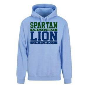 Spartan On Saturday Lion On Sunday Funny Detroit Unisex Surf Hoodie