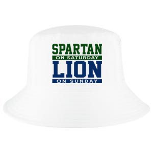 Spartan On Saturday Lion On Sunday Funny Detroit Cool Comfort Performance Bucket Hat