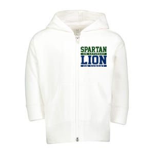 Spartan On Saturday Lion On Sunday Funny Detroit Toddler Zip Fleece Hoodie