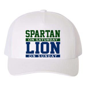 Spartan On Saturday Lion On Sunday Funny Detroit Yupoong Adult 5-Panel Trucker Hat