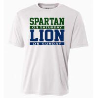 Spartan On Saturday Lion On Sunday Funny Detroit Cooling Performance Crew T-Shirt