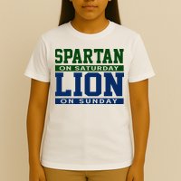 Spartan On Saturday Lion On Sunday Funny Detroit T-Shirt