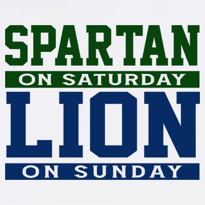 Spartan On Saturday Lion On Sunday Funny Detroit T-Shirt
